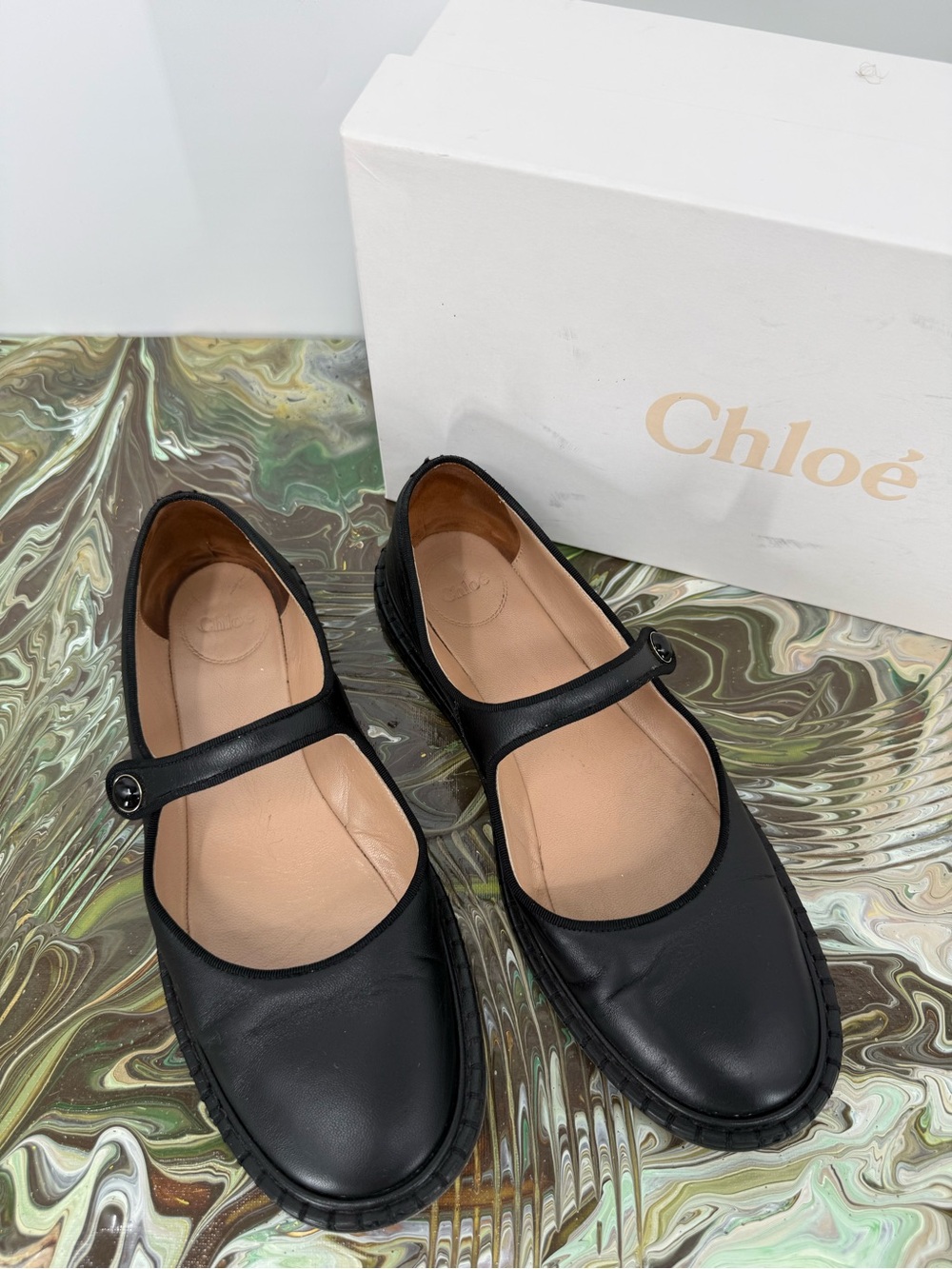 Chloé Rubie Leather Mary Janes Size 38